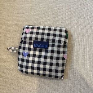 BAGGU Black and White Checkered with Heart reuseable